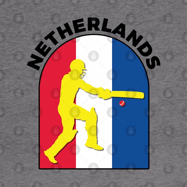 Netherlands Cricket Batsman Netherlands Flag by DPattonPD